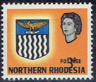 Northern Rhodesia 1963 QEII Definitive 3d value shift down very fine mint