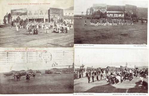 South Africa 1910 Cape Town Pageant collection of labels, including on cover and special postcards