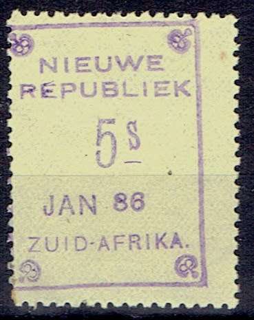 New Republic 1886 without Arms, yellow paper, 5s Jan 86 very fine mint