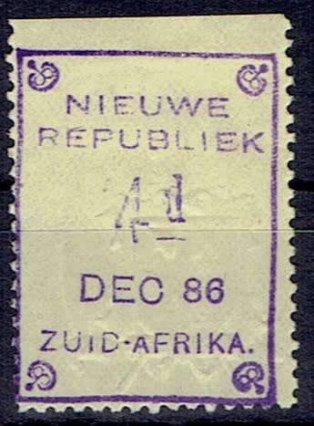 New Republic 1886 with Arms, yellow paper, 4d Dec 86 very fine mint