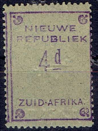 New Republic 1887 No date, blue  paper, 4d very fine mint