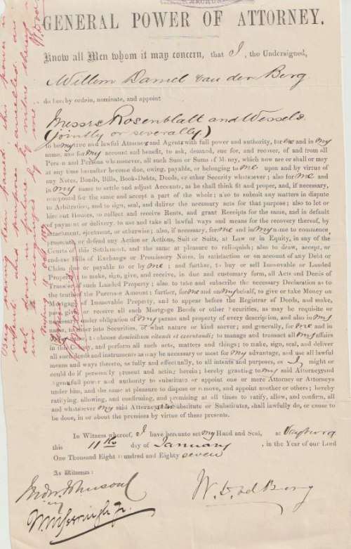 Bechuanaland Stellaland Revenue 1887 £1 on Power of Attorney Document very fine and very scarce