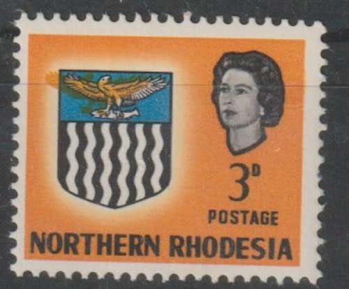 Northern Rhodesia 1963 QEII 3d eagle shift to left very fine unmounted mint