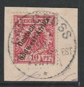 South West Africa Postmarks 1898 Cap Cross on 10Pfg very fine
