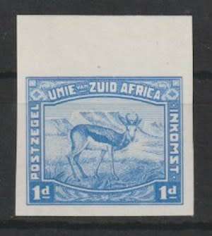 South Africa 1923 Harrison 1d blue imperforate very fine