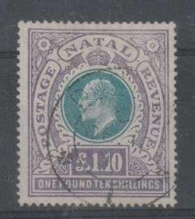 Natal 1902 KEVII 1P10s green and violet very fine used