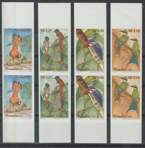 Namibia 2002 Birds set of 4  imperforate pairs superb unmounted mint