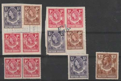 Northern Rhodesia revenue lot mint and used  fine