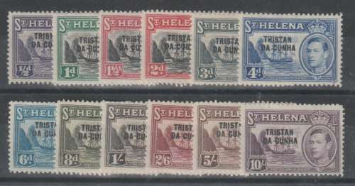 Tristan Da Cunha 1952 KGVI set of 12 very fine mint
