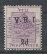 Orange River Colony 1900 VRI raised stops 2d with thick V and inverted 1 for I  very fine mint