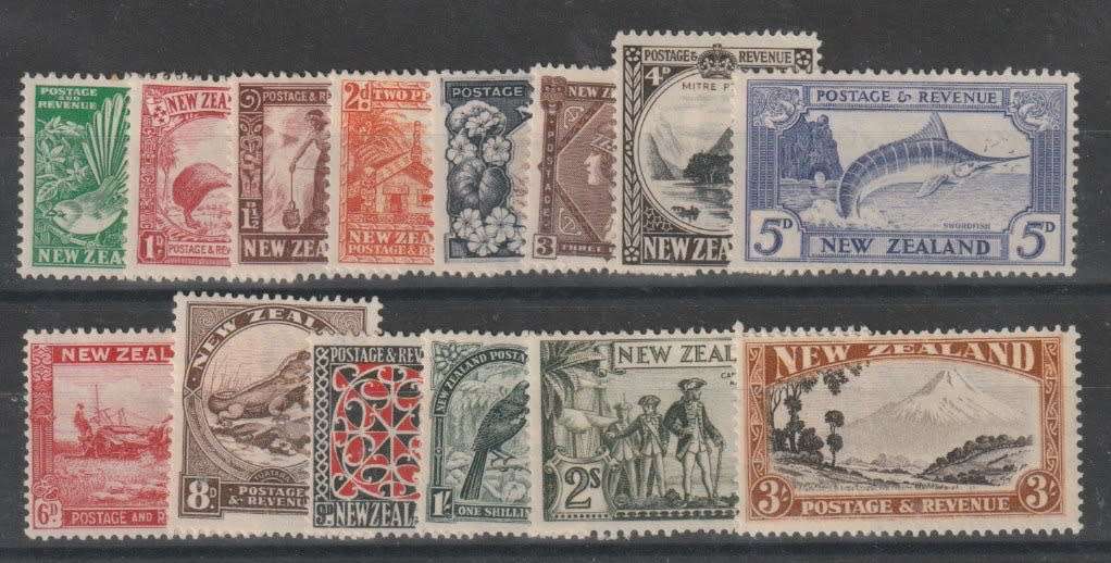 New Zealand 1935/36 KGV set of 14  fine mint