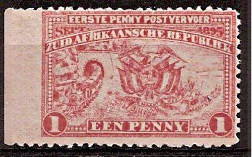 Transvaal 1895 1d Penny post with imperfoarte left margin
