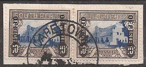 Union of South Africa Officials 1935/51 10s Official at left fine used on piece