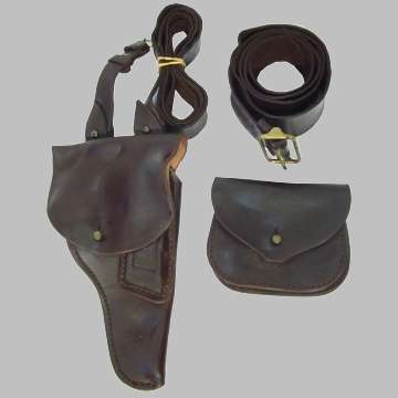 Old S.A. Police Sam Browne Belt with Holster and Pouch.