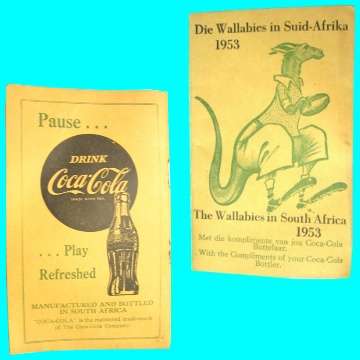 Coca-Cola Sponsored Booklet - "The Wallabies in South Africa - 1953".