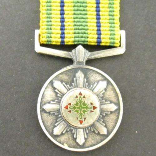 S.A. Police Star For Faithful Services Miniature Medal.