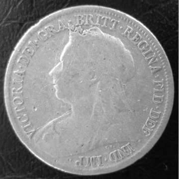 1900 British Coin - Victoria One Shilling.