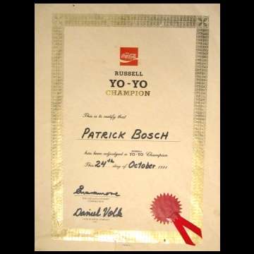 Russell Yo-Yo Champion Certificate.