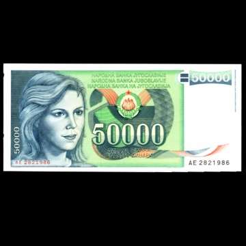 50,000 Dinara - Jugoslavija - 1 May 1988.
