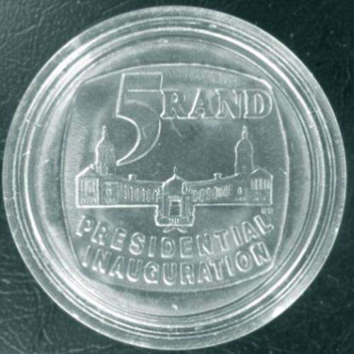 Mandela Inauguration R5 Coin in Capsule - 1994.