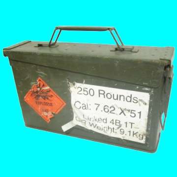 Metal Ammo Box - 250 Rounds 7.62mm 4Bit Link M13.