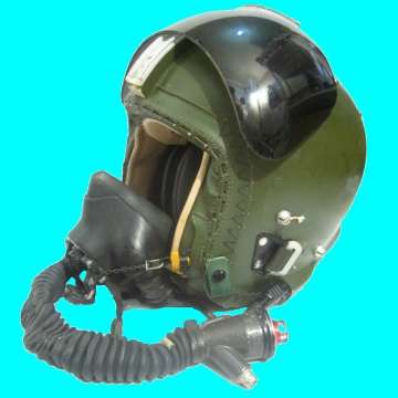 S.A.A.F. Jet Fighters Pilots Helmet complete with Visor, Mask and Carry Bag - from the 80's.