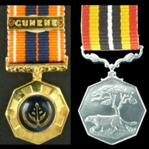 Two Border War Period Campaign Miniature Medals with Ribbons and with Campaign Cunene Bar.
