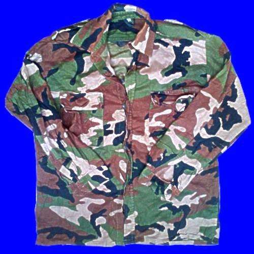 African Used  Woodlands Disruptive  Pattern Long Sleeve Camo Shirt.