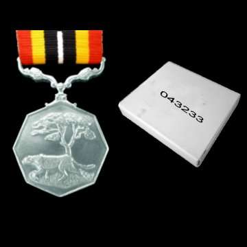 Southern Africa Medal with Ribbon - Numbered 043233 in its Numbered Box.