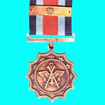 Military Merit Medal with Short Ribbon and Brass Protea Bar - Full Size - Numbered 17299.