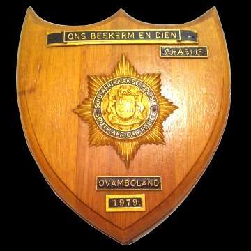 Old S.A. Police Plaque - Charlie - Ovamboland - 1979.