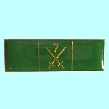 7 Infantry Division Command Bar - First Type - Pins Intact.