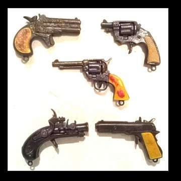 A Set of Vintage Metal Key Ring Hand Guns.