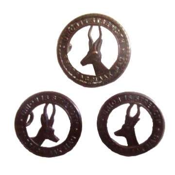 First World War S.A Infantry Cap & Collar Badges - Loops Intact.