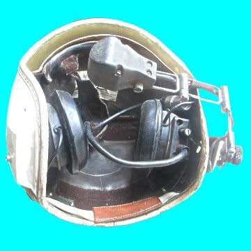 Helicopter's Pilot Helmet With Mic And Microphone.