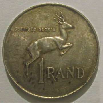 South Africa One Rand Coin - Silver - 1966 In A Very Used Condition.