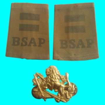 Rhodesian B.S.A.P Cap Badge And Epaulette Slip-On.