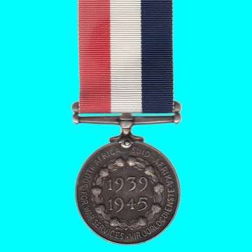 South African Miniature Medal For War Service - 1939-1945 - Unnamed.