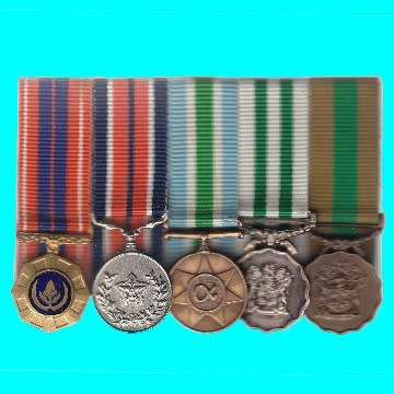 S.A.D.F Grouping Of Five Miniature Medals With Pro Patria.