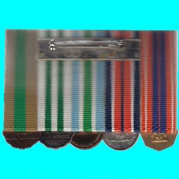 S.A.D.F Grouping Of Five Miniature Medals With Pro Patria.