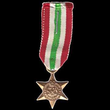 Second World War - Italy Star - Full Size with Ribbon - Unnamed.