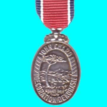 John Chard Decoration  - Silver - E.R Type - Miniature with Ribbon.