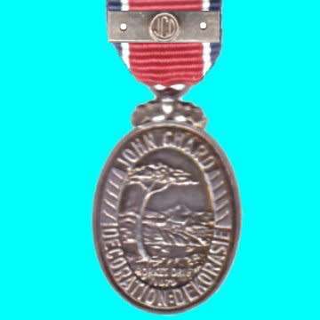 John Chard Decoration  - Silver - E.R Type - Miniature with Ribbon and JCD Bar.