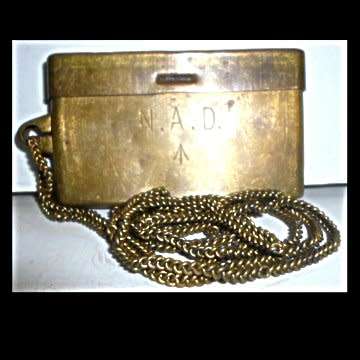 First World War Brass Document and Dog Tag Holder with Military Marking - Very Scarce.