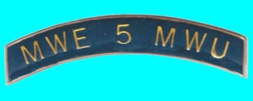 5 Military Workshop Unit Enamelled Shoulder Title.