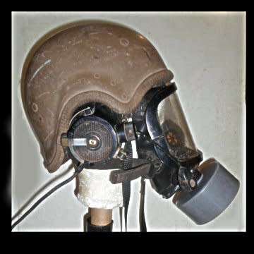 S.A.D.F. Armored Car (Noddy Car) Helmet complete with With Full Face Gas Mask and Grey Filter.
