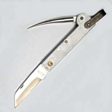 Vintage Lombard Naval Stainless Folding Knife with a Spike to undo rope knots.