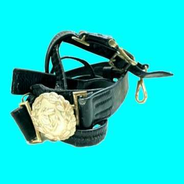 S.A. Navy Officers Ceremonial Sword Belt - This is a shiny  black leather belt.