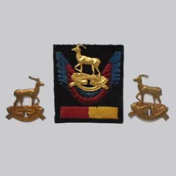 Pretoria Regiment Cap (On Cloth) And Collar Badges - Pins Intact.