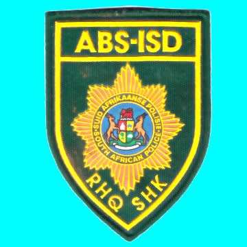 Old Police Rubberized Shoulder Flash -ABS-ISD RHQ/SHK.